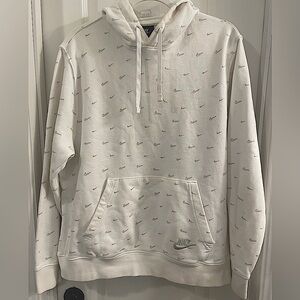 Nike White Patterned Men's Hoodie